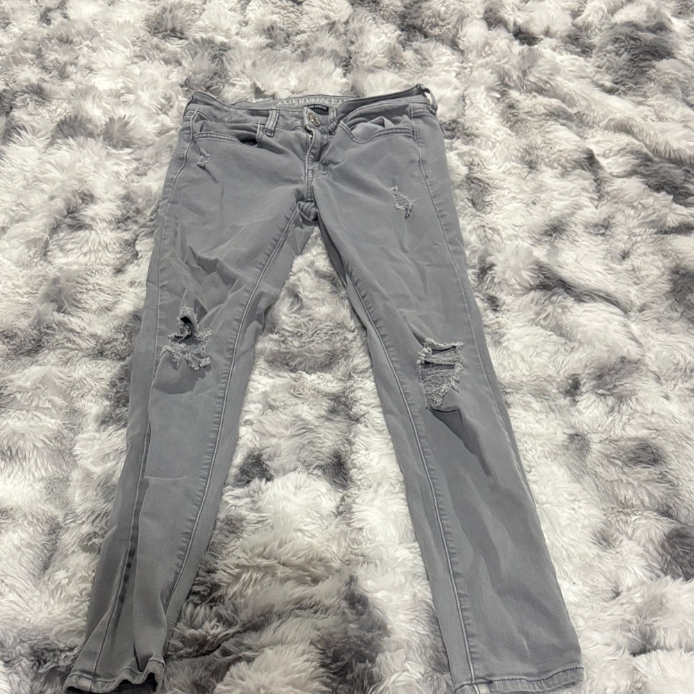 American Eagle Outfitters Light Gray Super Stretch Pants
